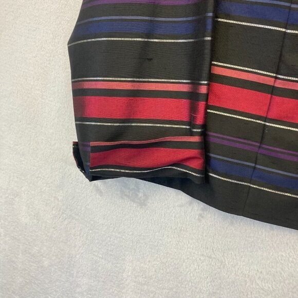 TALBOTS Silk Holiday Blouse Size 16WP 16P Petite Striped Sparkly Button Up Top - Picture 6 of 14